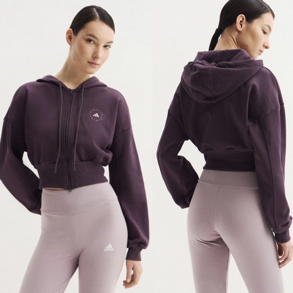 adidas by Stella McCartney Sportswear Cropped Hoodie in Purple - L